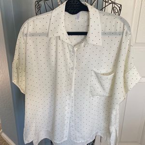 White & Black Polka Dot Blouse